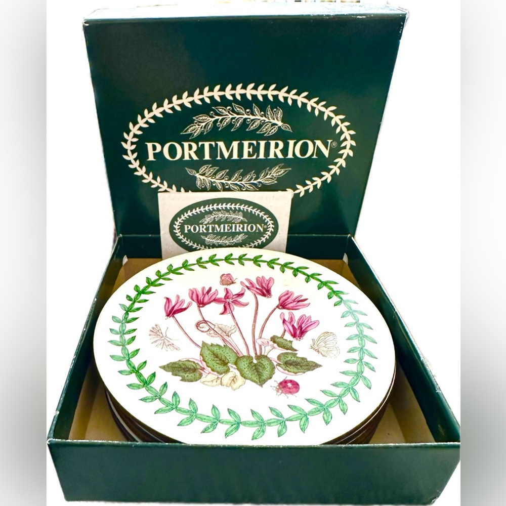 NEW NWT Portmeirion Botanic Garden Round Coaster Set of 6  Susan Williams Ellis
